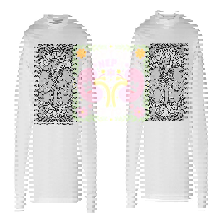 腎臓 看護師 医学 腎臓 看護 登録看護師 長袖Tシャツ