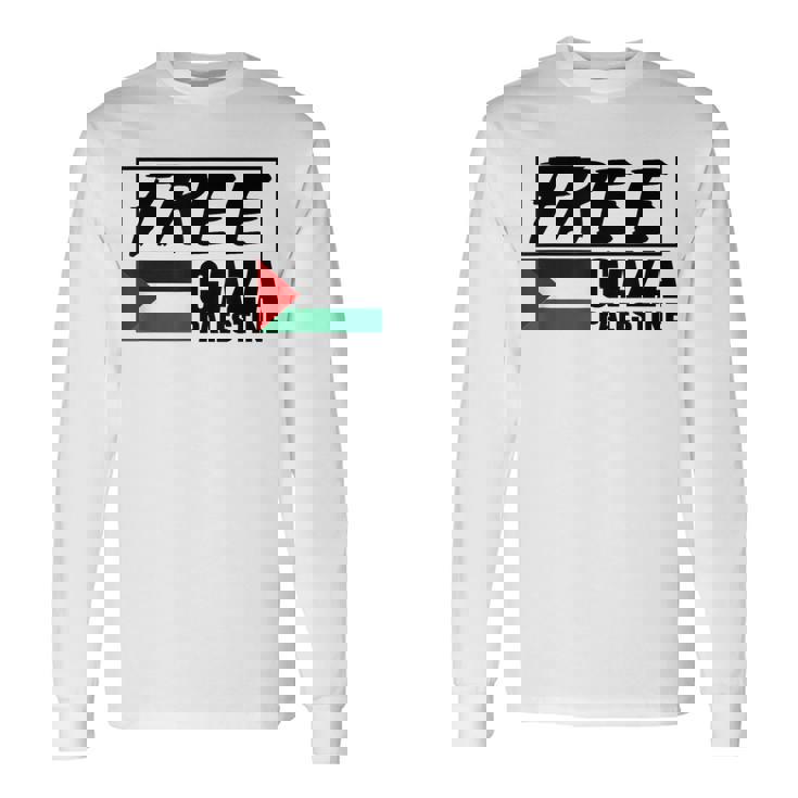 自由ガザ パレスチナ パレスチナ 国旗 自由パレスチナ ガザ 長袖Tシャツ