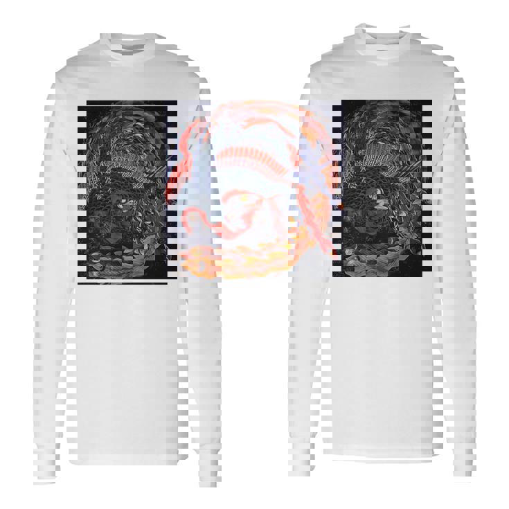 葛飾北斎作 鳳凰 長袖tシャツ 長袖Tシャツ ギフトのアイデア