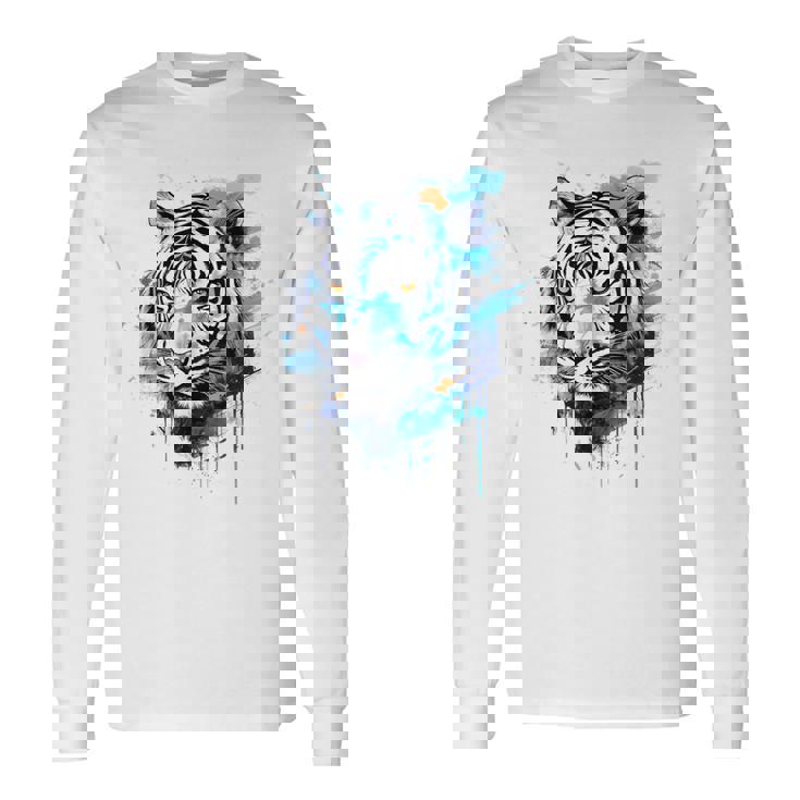 虎のアートワーク 動物園の動物 虎 長袖Tシャツ