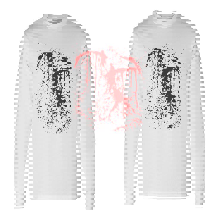 血まみれの傷 ハロウィンコスチューム 血はね けが ゾンビ 長袖Tシャツ