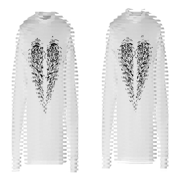 裏側の天使の羽 長袖Tシャツ