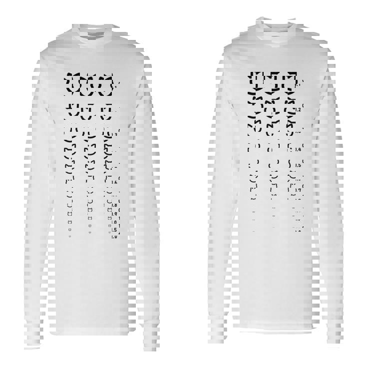 視力検査 猫 ネコの飼い主 ねこの飼い主 おもしろ 愛猫家 猫の飼い主 ネコ好き ネコ 猫好き ネコ好き 長袖Tシャツ