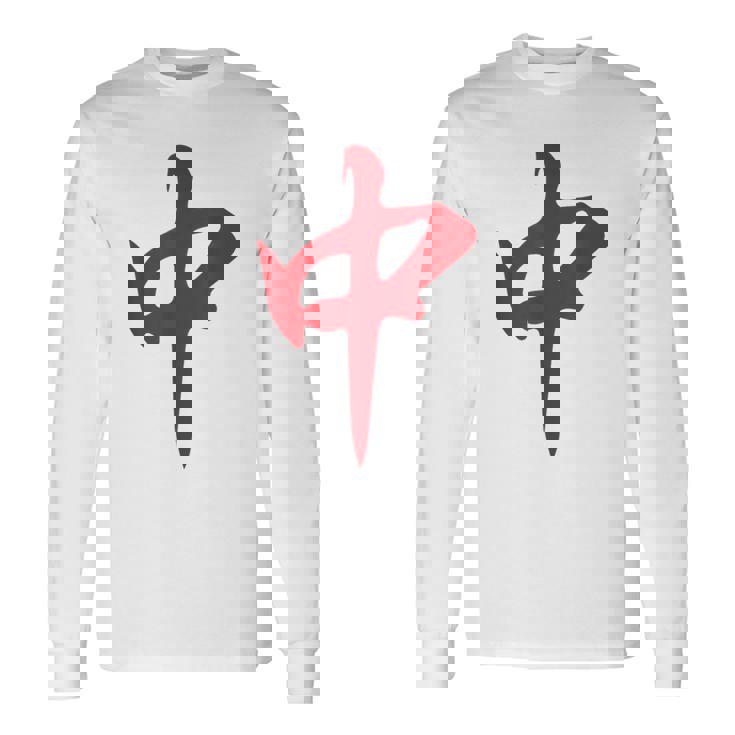 赤麻雀龍 紅中 タイル 麻雀タイム 長袖Tシャツ