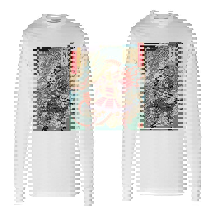 越後の龍 上杉謙信 長尾景虎 毘沙門天 軍神 バックプリント 長袖Tシャツ