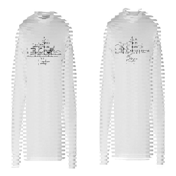 都市 スカイライン 旅行 お土産 観光 福岡 日本 長袖Tシャツ