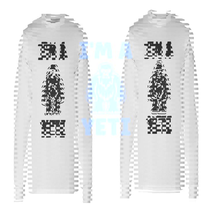 野獣のイエティ 忌まわしい雪だるまのユーモア 私はイエティが大好き I'm A Yeti 長袖Tシャツ