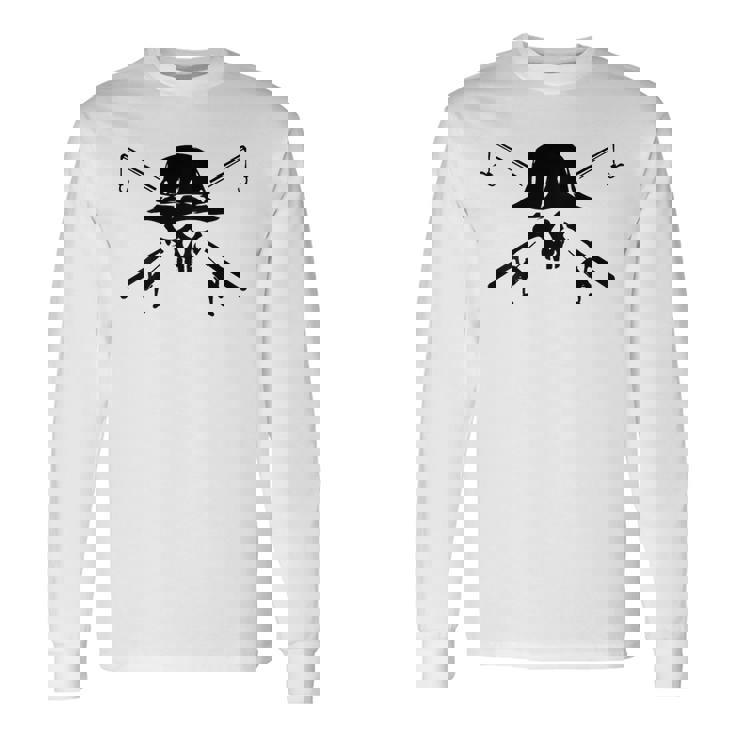 釣り帽子 釣り竿 スカル フィッシング バックプリント 長袖Tシャツ