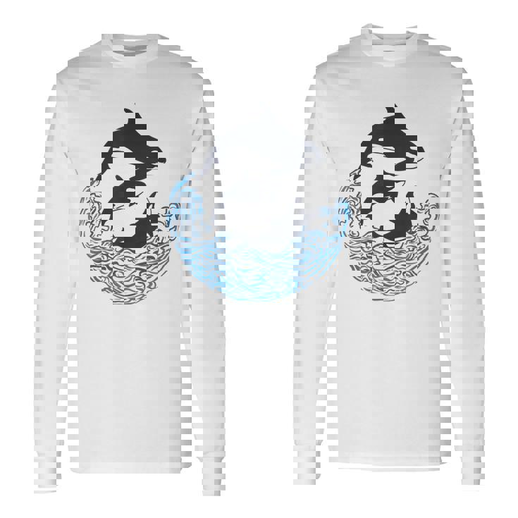 面白tシャツ シャチ 海 クジラ サメ おもしろ かわいい グッズ 服 ネタ メンズ オリジナル 夏 長袖Tシャツ