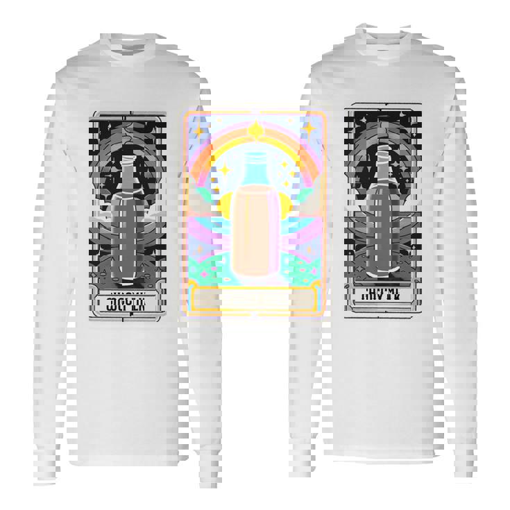 面白い Choccy ミルク タロット カード チョコレート ミルクセーキ 長袖tシャツ 長袖Tシャツ
