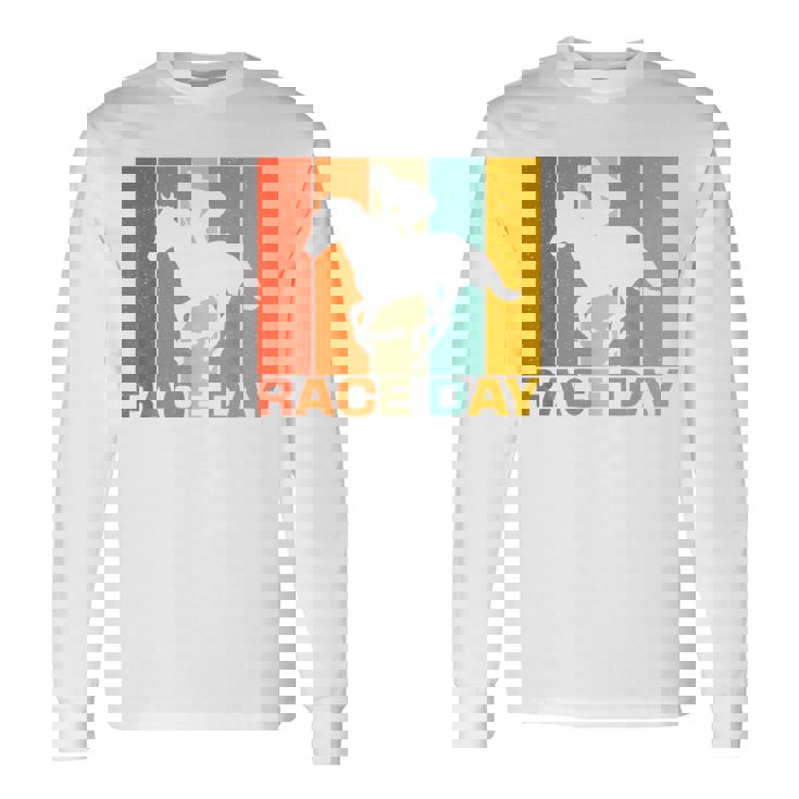 面白い 競馬 ビンテージ レースデー Ky ダービー 馬 ジョッキー 長袖Tシャツ