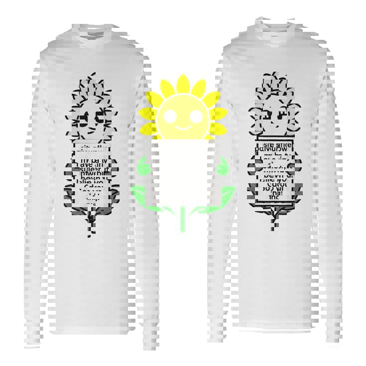 面白いひまわりおもちゃ ポジティブカード ポジティブヒマワリ 長袖Tシャツ