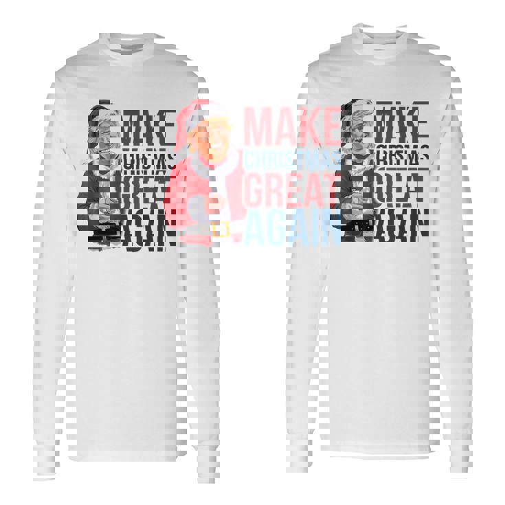 面白いクリスマスグレートアゲイントランプサンタファンusaホリデー 2024 長袖Tシャツ