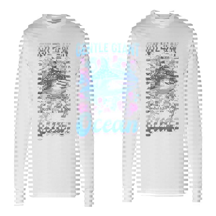 面白いジンベイザメ 動物 優しい海の巨人 長袖Tシャツ ギフトのアイデア