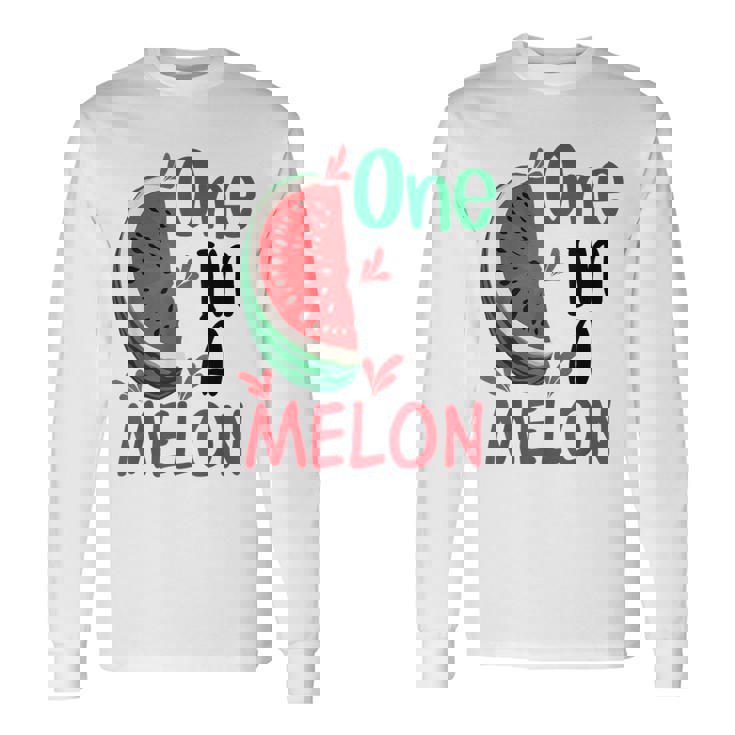 面白いスイカ ハワイのビーチでの休暇 メロンの中のかわいいもの 長袖Tシャツ ギフトのアイデア