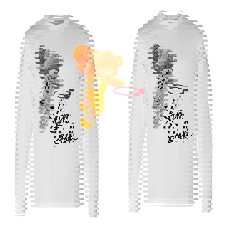 面白いテディベア スラムダンク テディベア バスケットボール 長袖Tシャツ