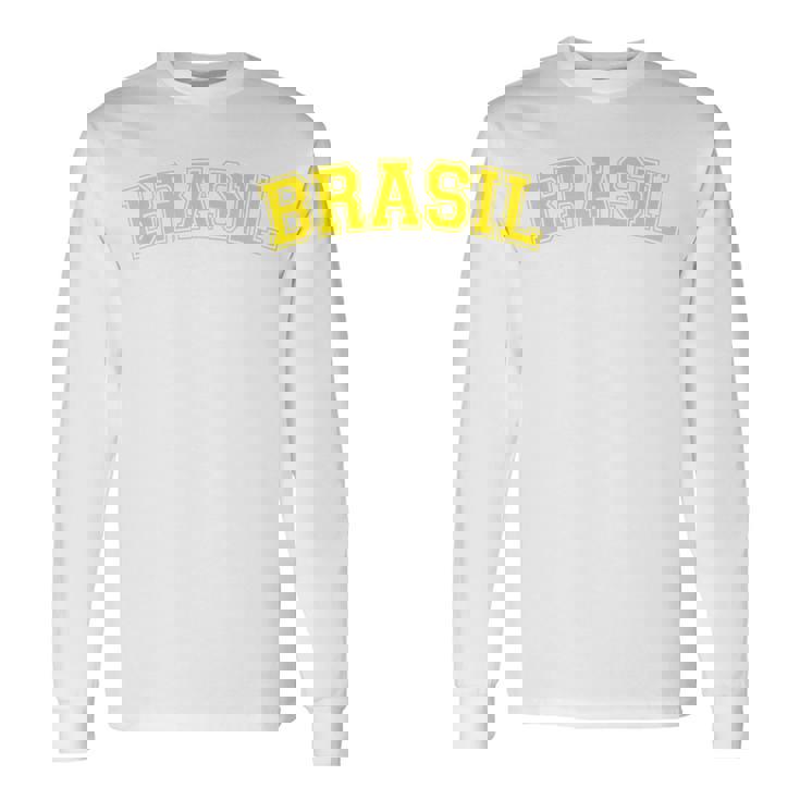 面白いブラジルシャツ ブラジルグリーンフラッグ 長袖Tシャツ