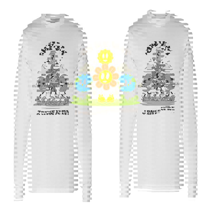 面白いポジティブスマイルサンガーデンハッピーガーデナー植物が育つ 長袖tシャツ 長袖Tシャツ