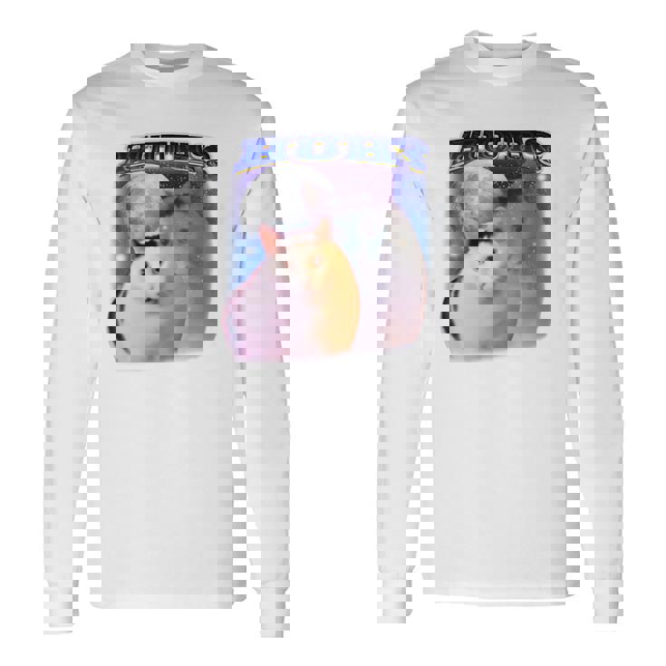 面白いミームハァキャット 長袖tシャツ 長袖Tシャツ