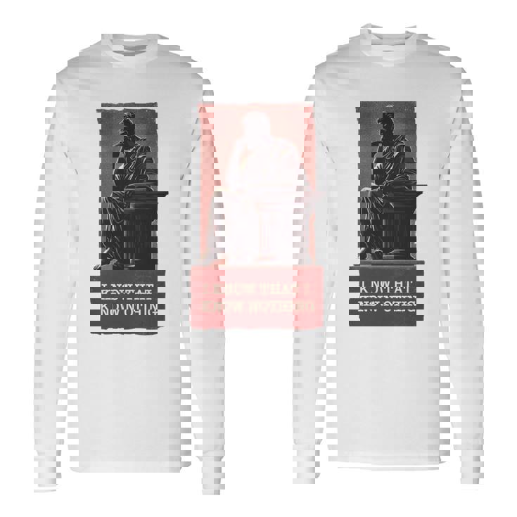 面白い哲学ギフト 哲学者のためのギリシャ語の引用 長袖tシャツ 長袖Tシャツ