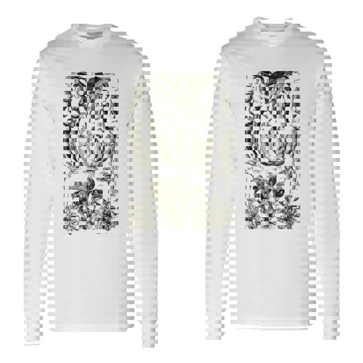 食虫植物 ヴィンテージ サラセニア ボタニカル 長袖Tシャツ