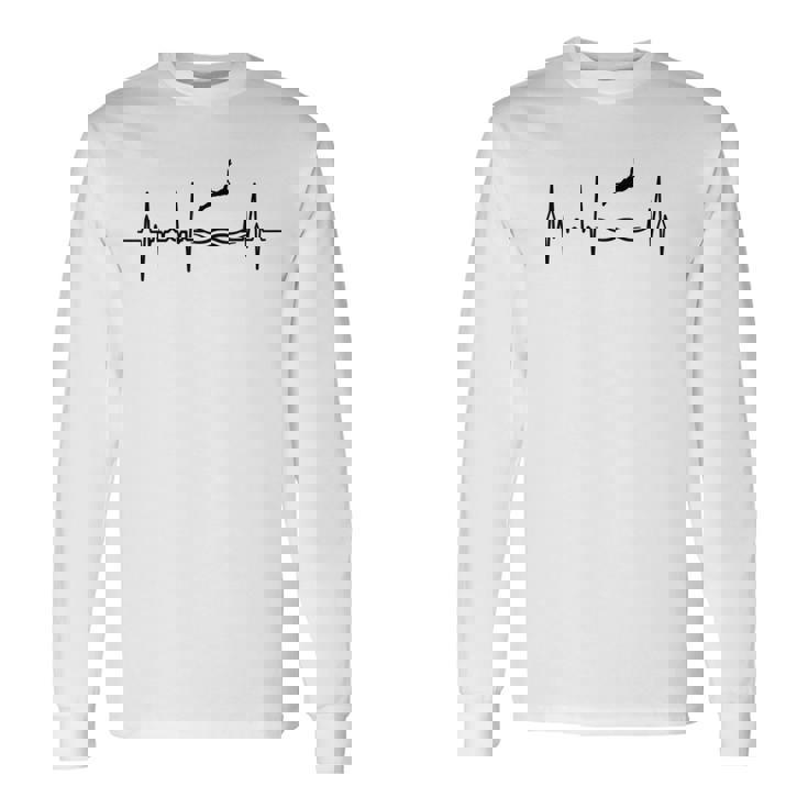 高飛び込みハートライン パルスライン 長袖tシャツ 長袖Tシャツ