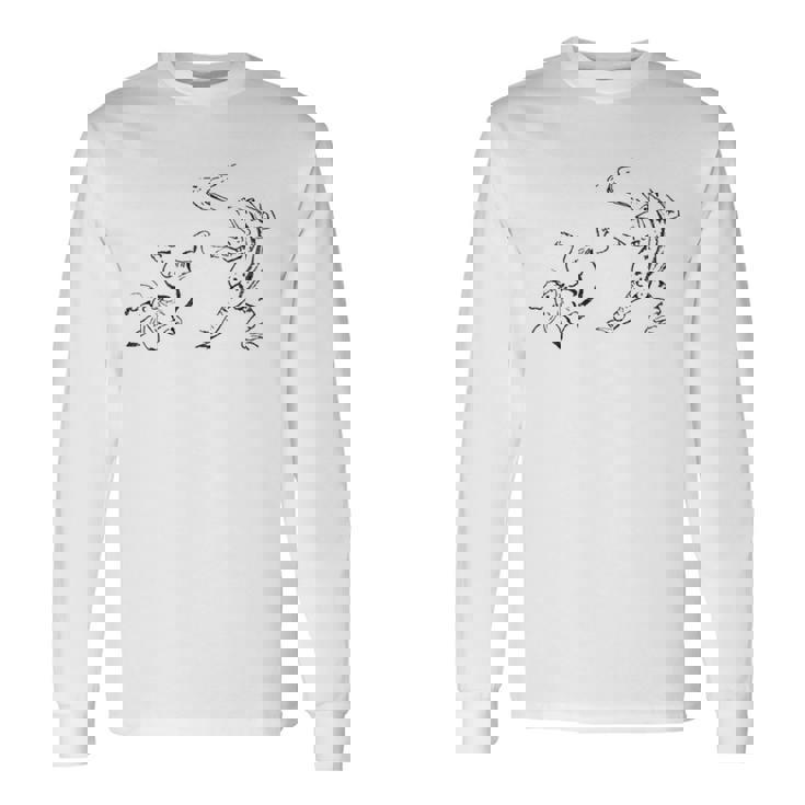 鳥獣戯画《蛙と兎・相撲》かえる うさぎ【日本・世界の名画】日本画 和柄 美術館アート 長袖tシャツ 長袖Tシャツ