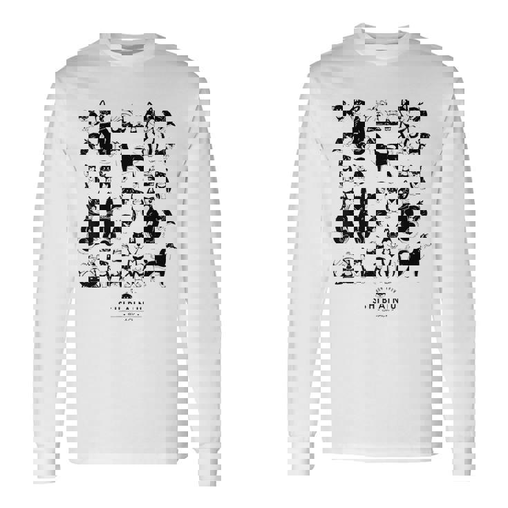 黒柴たくさん かわいい柴犬 柴犬イラスト 長袖Tシャツ