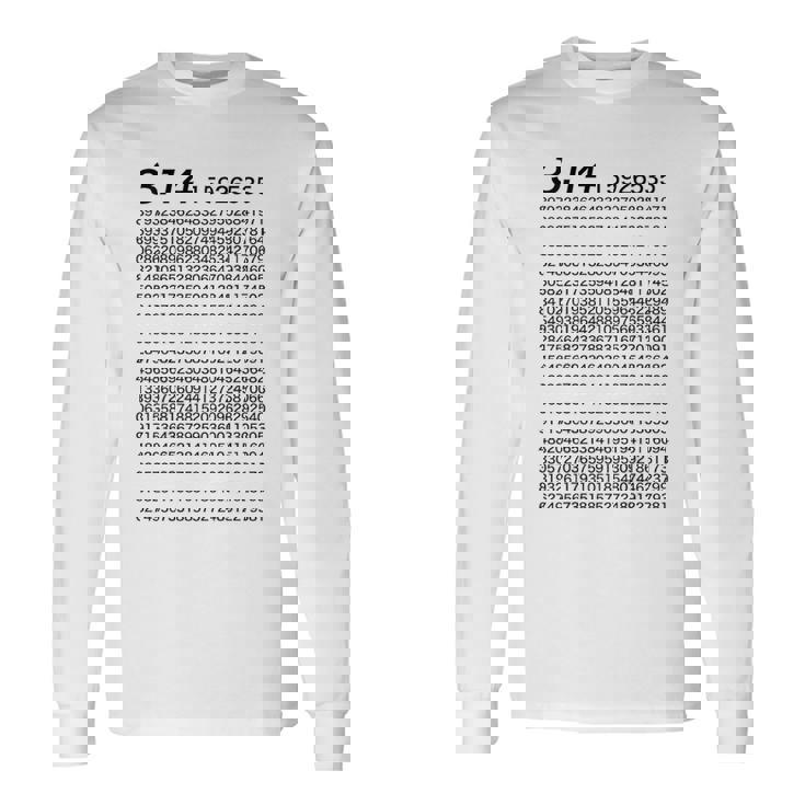 （背中側 バックプリント）314 円周率 パイ《数学》【変なtシャツ屋さん】理数系 数字 メッセージ 面白い 長袖Tシャツ ギフトのアイデア