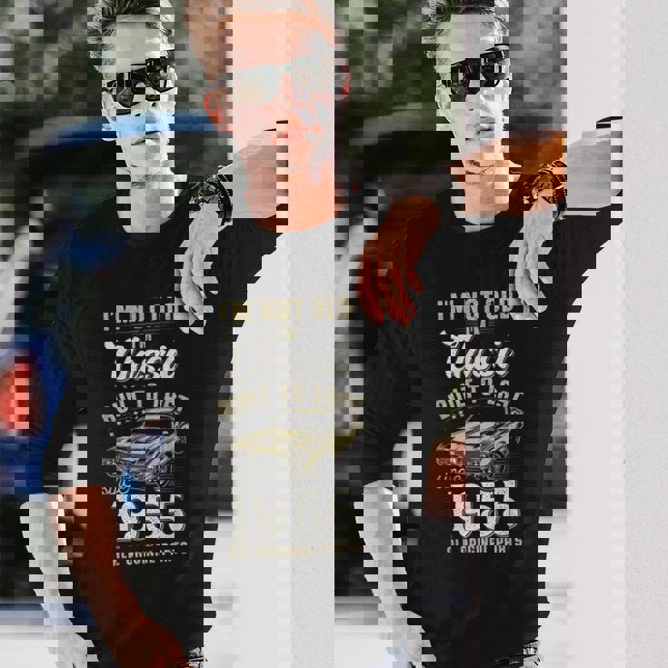 1955年生まれ、70歳の誕生日、クラシックカー 長袖Tシャツ 彼への贈り物