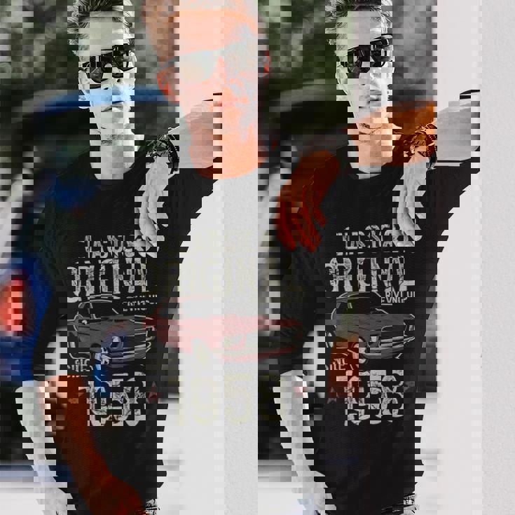 1958年生まれ クラシックカー 67歳の誕生日 長袖Tシャツ 彼への贈り物