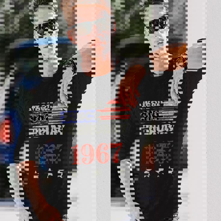 1967年以来素晴らしいヴィンテージアメリカ国旗クラシック1967年2月。 長袖Tシャツ 彼への贈り物