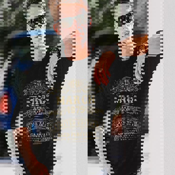 1975年3月 50歳の誕生日プレゼント 男性 50歳 誕生日 長袖Tシャツ 彼への贈り物