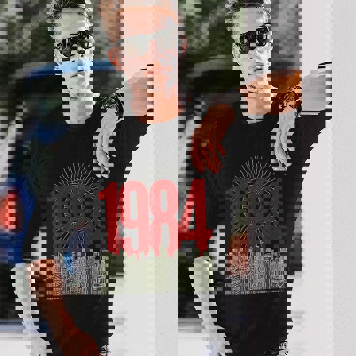 1984 文学 クラシック ブックテーマ ヴィンテージ 長袖Tシャツ 彼への贈り物