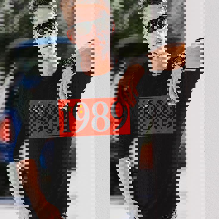 1989年天安門スクエア抗議ccp中国デザイン 長袖Tシャツ 彼への贈り物