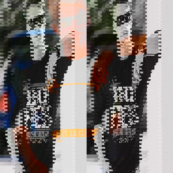 225ポンド ベンチプレス クラブ ベンチプレス ジム ワークアウト 長袖Tシャツ 彼への贈り物