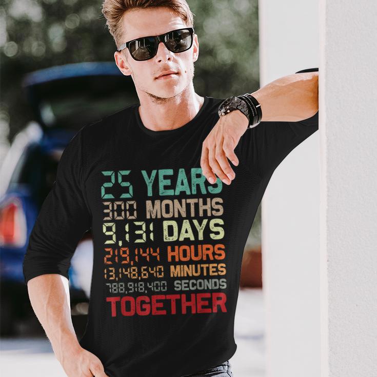 25 Años Juntos Pareja 25 Aniversario De Boda Camiseta de manga larga Regalos para él