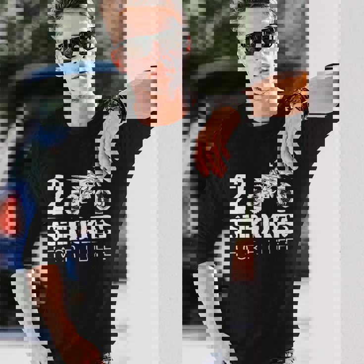 2ストロークフォーライフ モトクロス ダートバイク 長袖Tシャツ 彼への贈り物