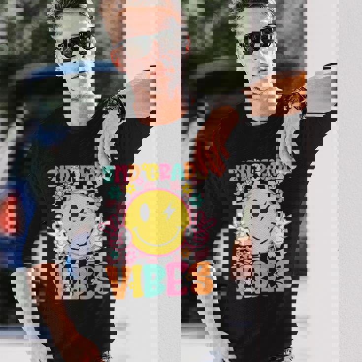 2年生 バイブス スマイルフェイス 新学期 2年生 長袖Tシャツ 彼への贈り物