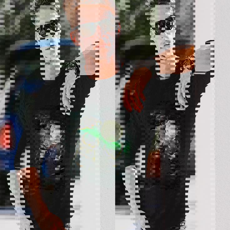 3 サイ クワガタ カブトムシ 月 三匹狼 ハウリング 長袖Tシャツ 彼への贈り物