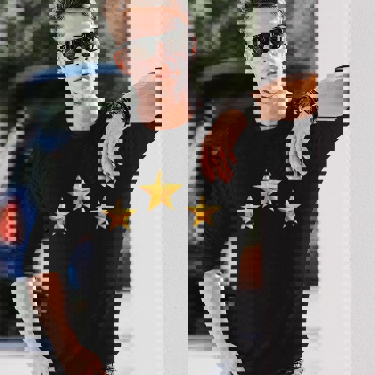 3つの黄金の星 長袖Tシャツ 彼への贈り物