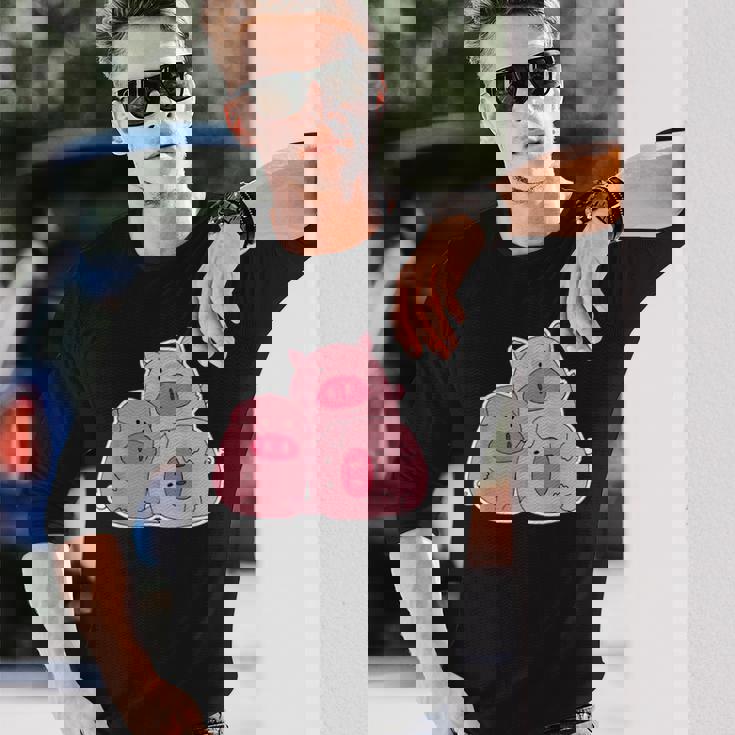 3匹の小さな豚 長袖Tシャツ 彼への贈り物