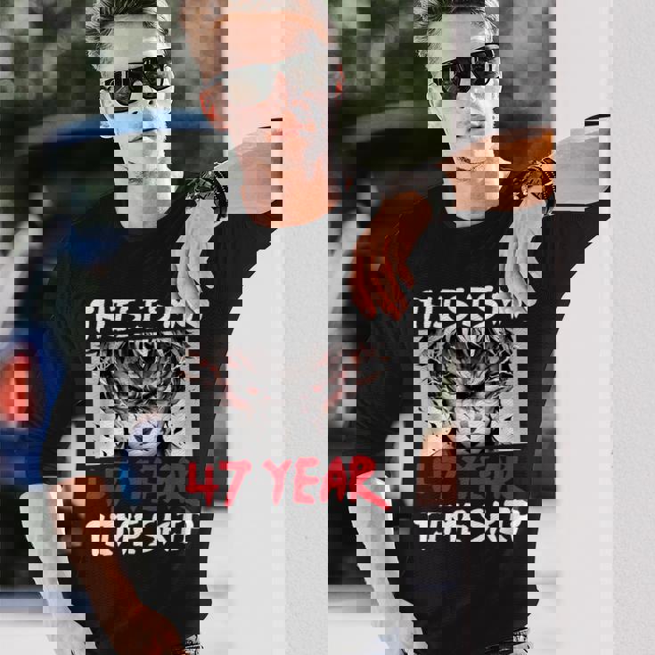 47 歳のタイムスキップ アニメ忍者サムライ 47 歳の誕生日 長袖Tシャツ 彼への贈り物