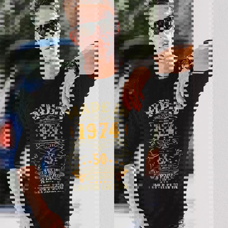 50歳ギフト メンズ ヴィンテージ 1974年 50歳の誕生日 長袖Tシャツ 彼への贈り物