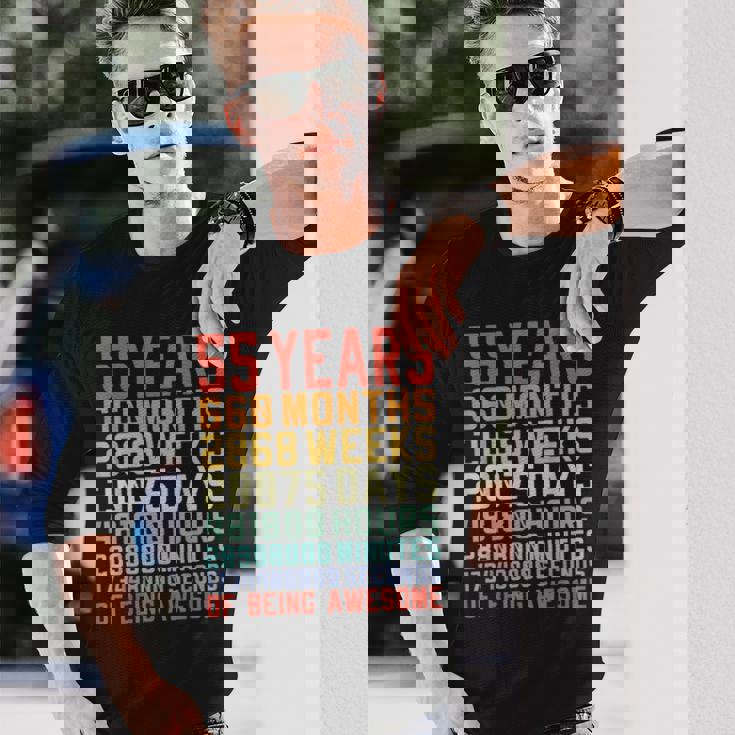 55 歳 お誕生日 55 Years Birthday 55 回目の誕生日プレゼント 長袖Tシャツ 彼への贈り物