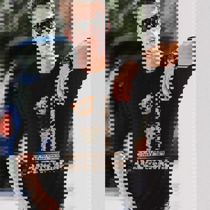 60歳の誕生日 メンズ レディース 1965年 オリジナル 素晴らしいテディベア 長袖Tシャツ 彼への贈り物