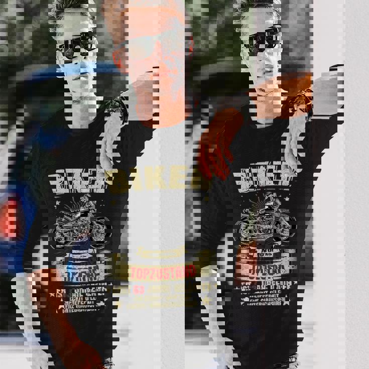 メンズ 63歳の誕生日 男性 バイカー オートバイ レジェンド ギフトアイデア 長袖Tシャツ 彼への贈り物