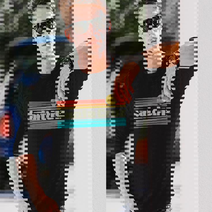 70年代80年代カリフォルニアcaレトロサンセットシティサンタクルーズ 長袖Tシャツ 彼への贈り物