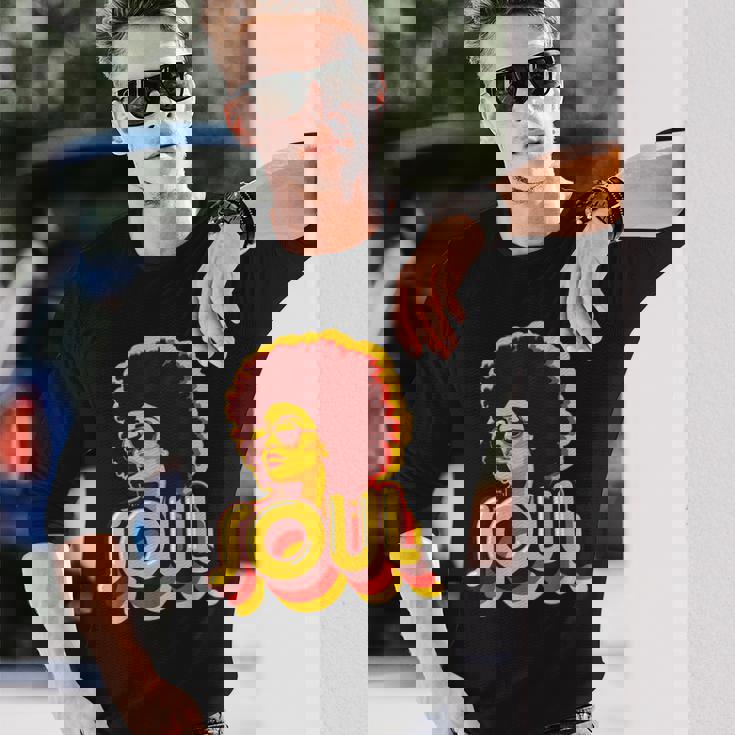 70年代ファンクアフロソウルレトロヴィンテージ70年代レトロソウル 長袖Tシャツ 彼への贈り物