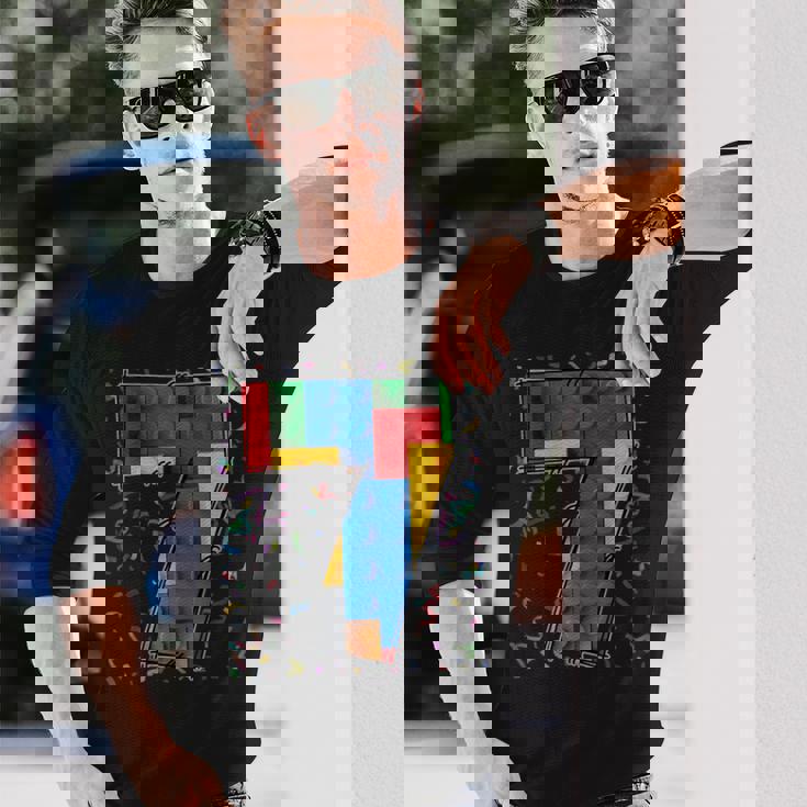 7歳 ブロック 建物 マスタービルダー 7歳の誕生日 男の子 長袖Tシャツ 彼への贈り物